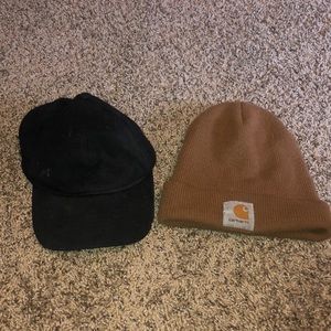 Black baseball hate $ brown carhartt beanie